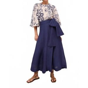 NEW MARIE OLIVER estine wrap skirt in patriot navy